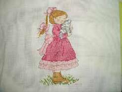Cross stitch square for Poppy's quilt