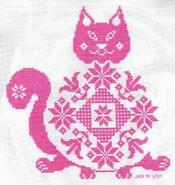 Cross stitch square for Poppy's quilt