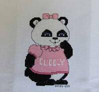 Cross stitch square for Poppy's quilt