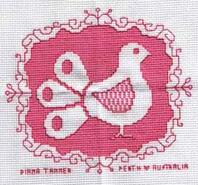 Cross stitch square for Poppy's quilt
