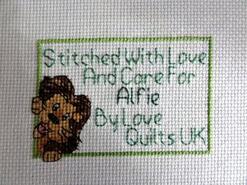 Cross stitch square for Alfie A's quilt