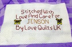 Cross stitch square for Jenson O's quilt