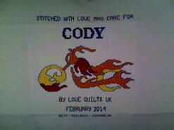 Cross stitch square for Cody G's quilt