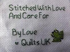 Cross stitch square for Toby O's quilt