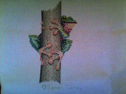 Cross stitch square for Toby O's quilt