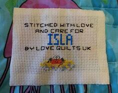 Cross stitch square for Isla W's quilt