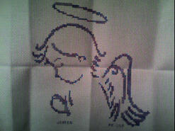 Cross stitch square for Kennedy J's quilt