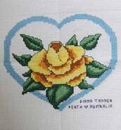 Cross stitch square for Alana B's quilt