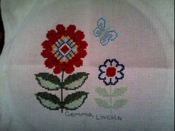 Cross stitch square for Alana B's quilt