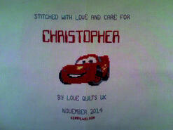 Cross stitch square for Christopher M's quilt