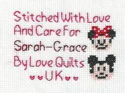 Cross stitch square for Sarah-Grace K's quilt