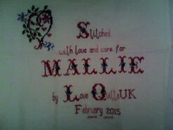 Cross stitch square for Mallie W's quilt