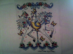 Cross stitch square for Lola's quilt