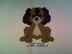 Cross stitch square for Lola's quilt