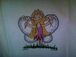 Cross stitch square for Evie-Rose's quilt