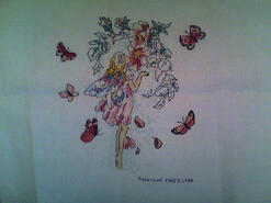 Cross stitch square for Evie-Rose's quilt