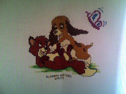 Cross stitch square for Lewis M's quilt
