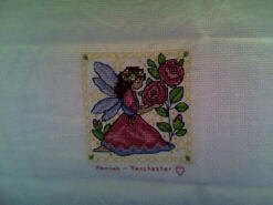 Cross stitch square for Maisy Hope's quilt