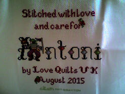 Cross stitch square for Antoni S's quilt