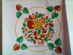 Cross stitch square for Madeleine A's quilt