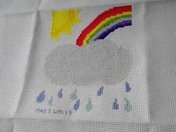 Cross stitch square for M's quilt