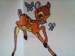 Cross stitch square for Kia M's quilt