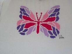 Cross stitch square for Kia M's quilt