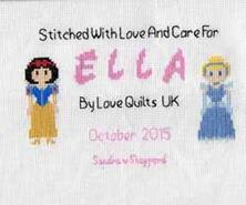 Cross stitch square for Ella H's quilt