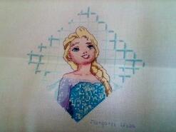 Cross stitch square for Kia M's quilt