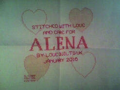 Cross stitch square for Alena R's quilt