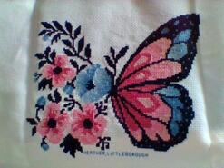 Cross stitch square for Dolly T's quilt