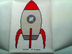 Cross stitch square for Shaurya's quilt
