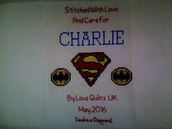 Cross stitch square for Charlie C's quilt