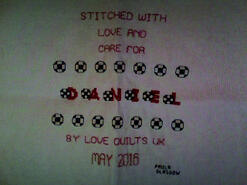 Cross stitch square for Daniel W's quilt