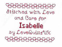 Cross stitch square for Isabelle C's quilt
