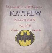 Cross stitch square for Matthew V's quilt