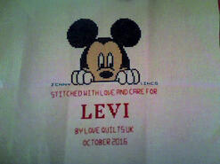 Cross stitch square for Levi B's quilt