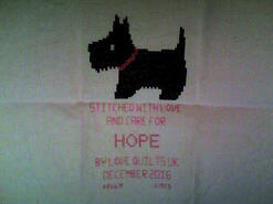 Cross stitch square for Hope H's quilt