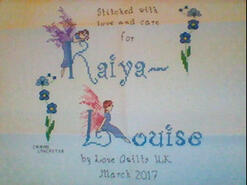 Cross stitch square for Kaiya-Louise's quilt