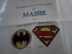 Cross stitch square for Maisie S's quilt