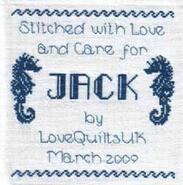 Cross stitch square for Jack S's quilt