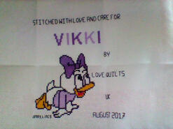 Cross stitch square for Vikki C's quilt