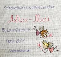 Cross stitch square for Alice-Mai's quilt