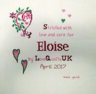 Cross stitch square for Eloise L's quilt