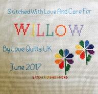 Cross stitch square for Willow T's quilt