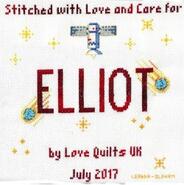 Cross stitch square for Elliot H's quilt