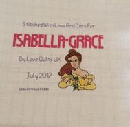 Cross stitch square for Isabella Grace H's quilt