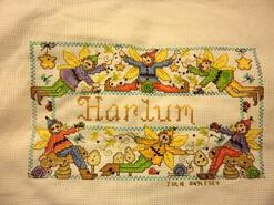 Cross stitch square for Harlum L's quilt