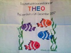 Cross stitch square for Theo B's quilt