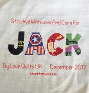 Cross stitch square for Jack M's quilt